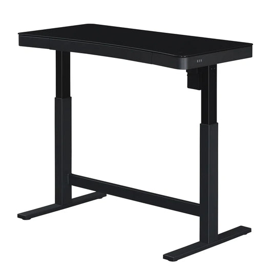 Adjustable Glass Top Metal Base Standing Desk