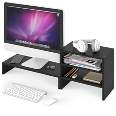 3 Tier Paper Organizer and Monitor Stand for Desk